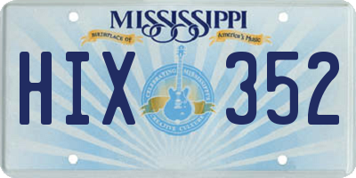 MS license plate HIX352