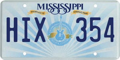 MS license plate HIX354