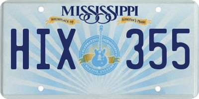 MS license plate HIX355