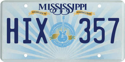 MS license plate HIX357