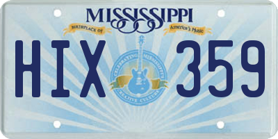 MS license plate HIX359