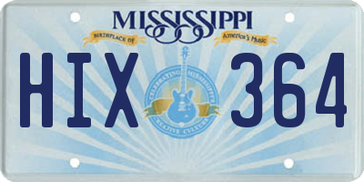 MS license plate HIX364