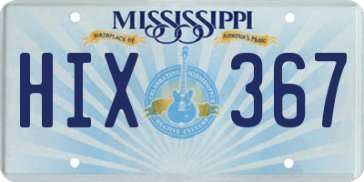 MS license plate HIX367
