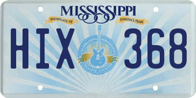 MS license plate HIX368