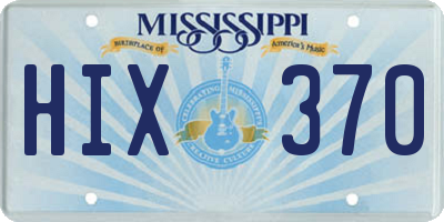 MS license plate HIX370