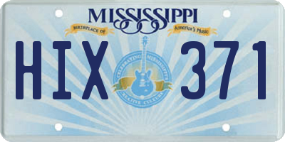 MS license plate HIX371