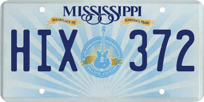 MS license plate HIX372