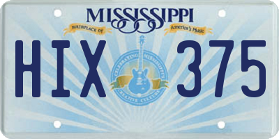 MS license plate HIX375