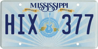 MS license plate HIX377