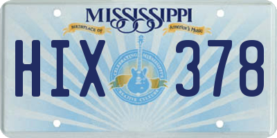 MS license plate HIX378