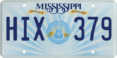 MS license plate HIX379