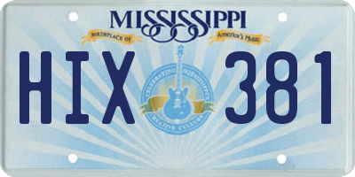 MS license plate HIX381