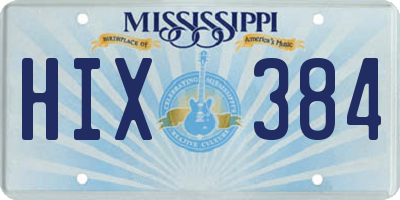 MS license plate HIX384