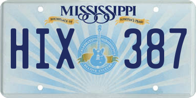 MS license plate HIX387