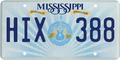 MS license plate HIX388