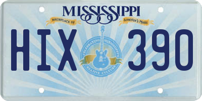 MS license plate HIX390