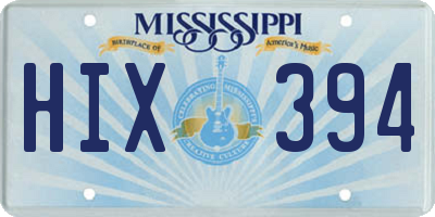 MS license plate HIX394