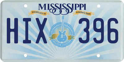 MS license plate HIX396