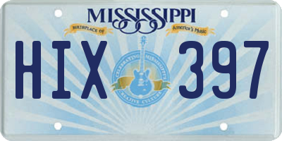 MS license plate HIX397