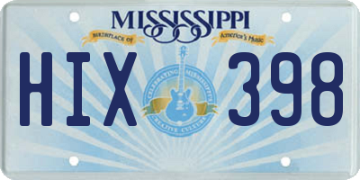 MS license plate HIX398