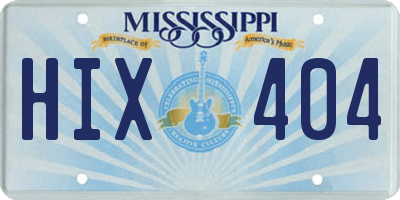 MS license plate HIX404