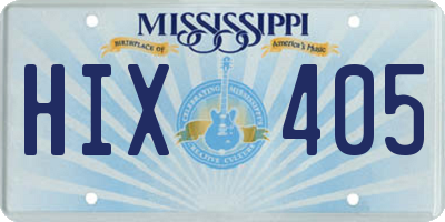 MS license plate HIX405