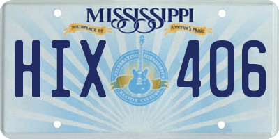 MS license plate HIX406