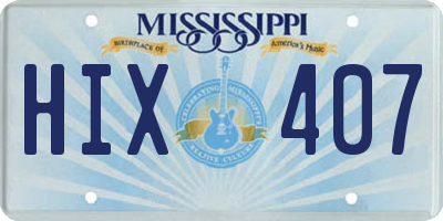 MS license plate HIX407