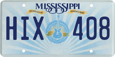 MS license plate HIX408