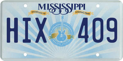 MS license plate HIX409