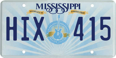 MS license plate HIX415