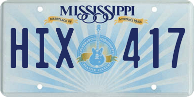 MS license plate HIX417