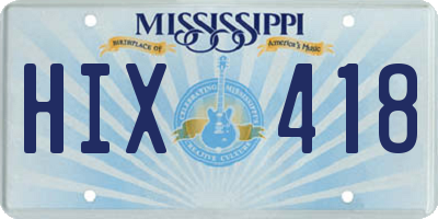 MS license plate HIX418
