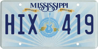 MS license plate HIX419
