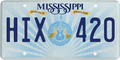 MS license plate HIX420