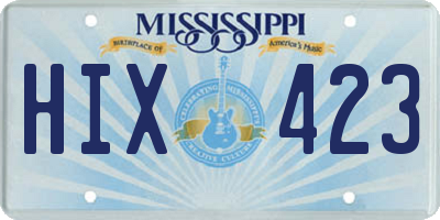 MS license plate HIX423