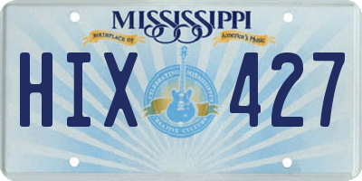 MS license plate HIX427
