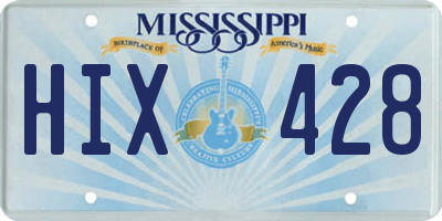 MS license plate HIX428