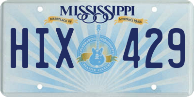 MS license plate HIX429