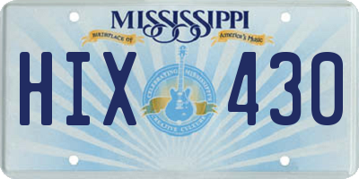 MS license plate HIX430