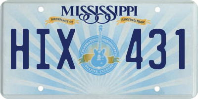 MS license plate HIX431