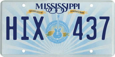 MS license plate HIX437