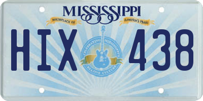 MS license plate HIX438