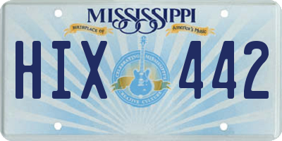 MS license plate HIX442