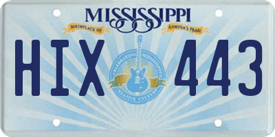 MS license plate HIX443