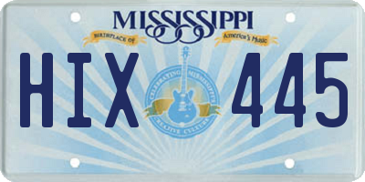 MS license plate HIX445