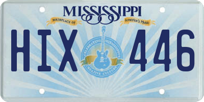 MS license plate HIX446