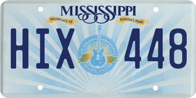 MS license plate HIX448