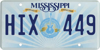 MS license plate HIX449