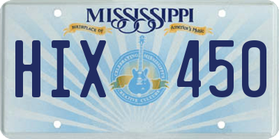 MS license plate HIX450
